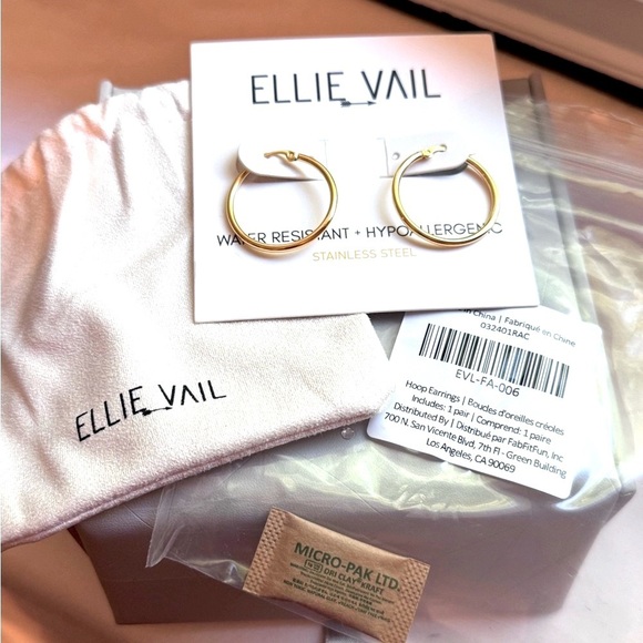 ⚡️Stunning One of a Kind Brand New Ellie Vail Laurette Medium Hoop Earrings ⚡️ - Picture 6 of 15